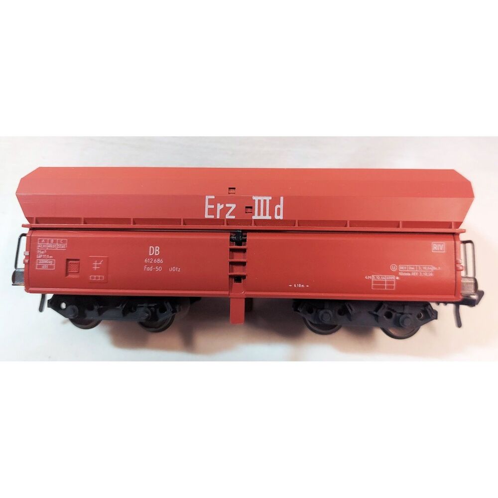 Fleischmann 1489 Ore Hopper Car/Wagon HO ERZ IIId Burgundy, Opening Chutes
